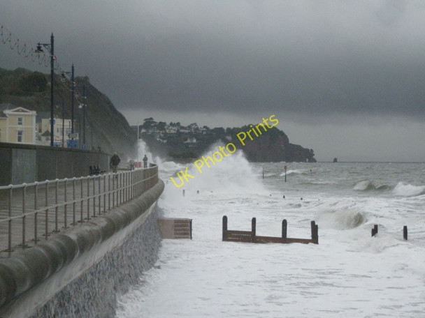 Photo 6"x4" Teignmouth seafront, wet'n'windy: 2 Teignmouth c2010
