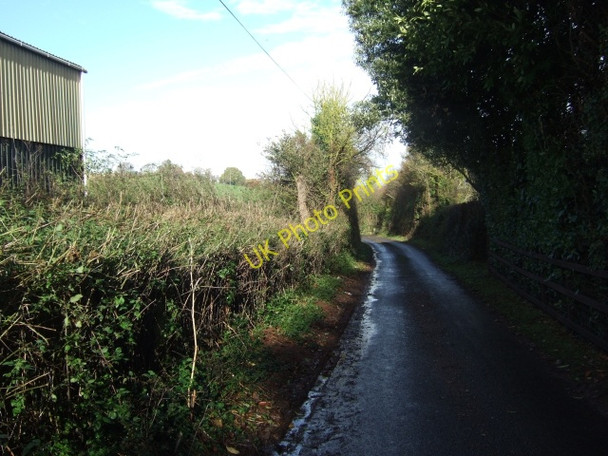 Photo 6"x4" Trood Lane, looking north past a barn near Trood Farm Alphington c2010