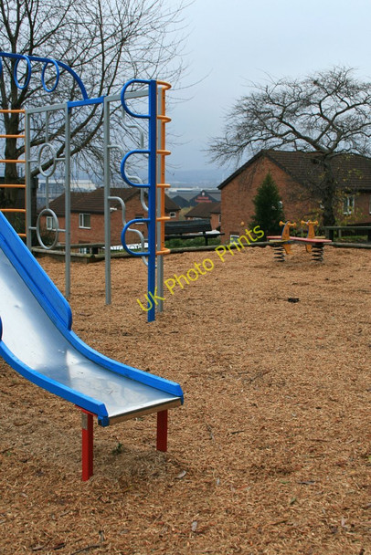 Photo 6"x4" Slide and climbing frame with a view over the Don valley Carbrook c2010