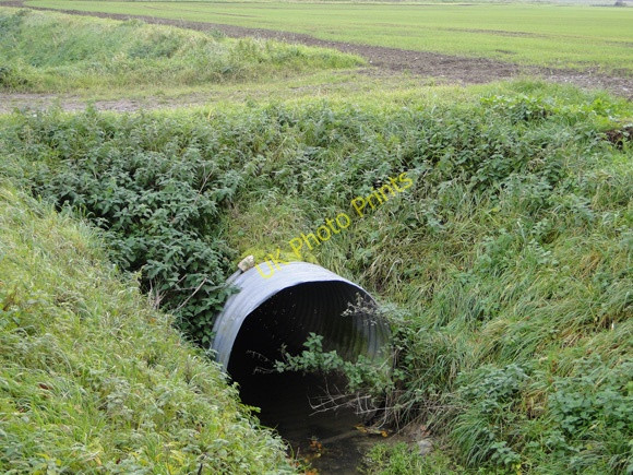 Photo 6"x4" Drainage ditchand culvert beneath field access Fincham\/TF6806 c2010