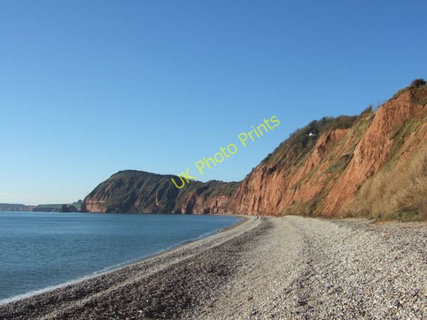 Photo 6"x4" Shingle beach and sandstone cliffs west of Sidmouth Sidmouth c2010 P1