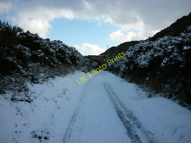 Photo 6"x4" The road to Stoupe Bank Farm over the disused railway Ravenscar c2010