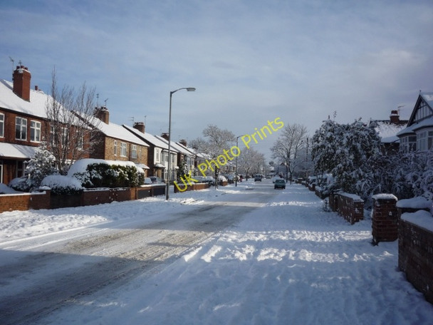 Photo 6"x4" Millfield Lane in snow Heslington c2010