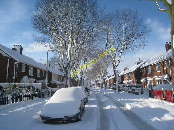Photo 6"x4" Theodore Road in the snow (2) Scunthorpe c2010