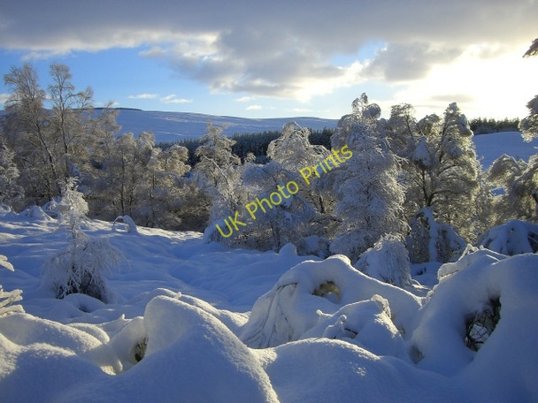 Photo 6"x4" Snowscene by the River Oykel Oykel Bridge c2010