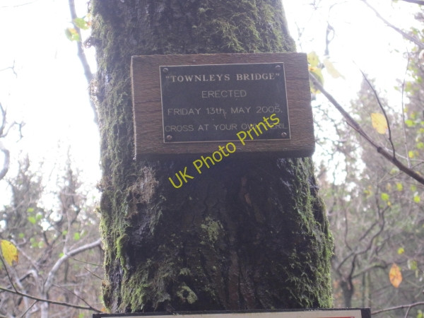 Photo 6"x4" Warning Notice for Townely Bridge Barbon c2010