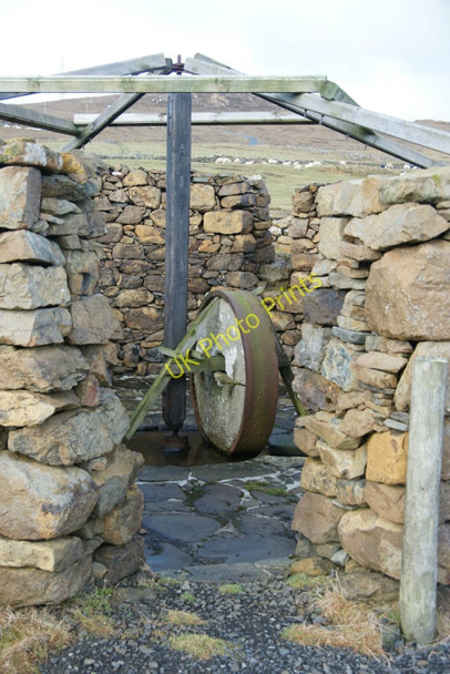 Photo 6"x4" Millstone in the Hagdale Horse Mill Clibberswick c2010
