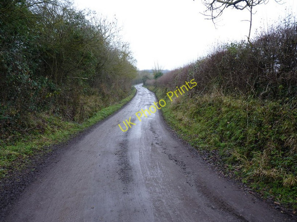Photo 6"x4" Rural lane to Upper Goosehill Farm Broughton Green c2010