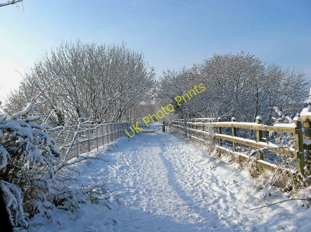 Photo 6"x4" Former railway bridge over Timber Lane in winter Stourport-on-Severn c2010