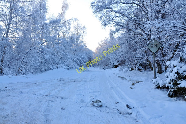 Photo 6"x4" Snow covered road near Tulloch Tulloch\/NH9816 c2010