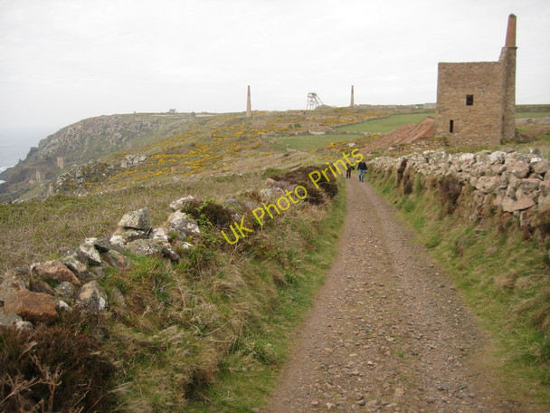 Photo 6"x4" Coast path and mining relics Boscean c2010