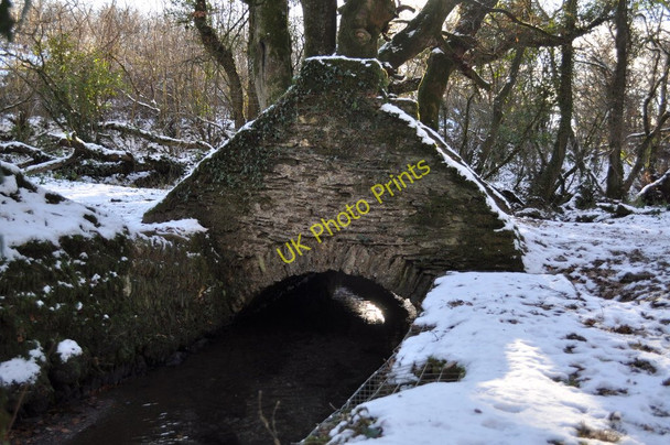 Photo 6"x4" Collacott Bridge on Colam stream as seen from upstream Bittadon c2010