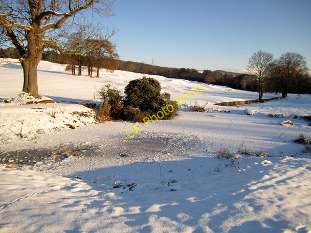 Photo 6"x4" Frozen pond north of West Wood Houghton\/NZ1266 c2010