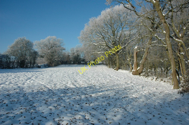 Photo 6"x4" Snow-covered field Earl's Croome c2010