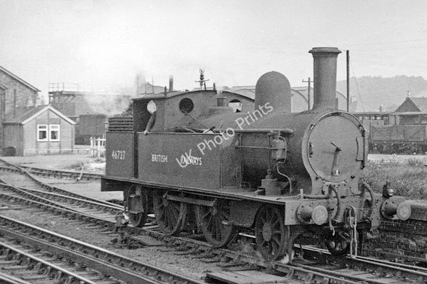 Photo 6"x4" Craven Arms & Stokesay Station: LNW 2-4-2T in goods yard Halford\/SO4383 c1949