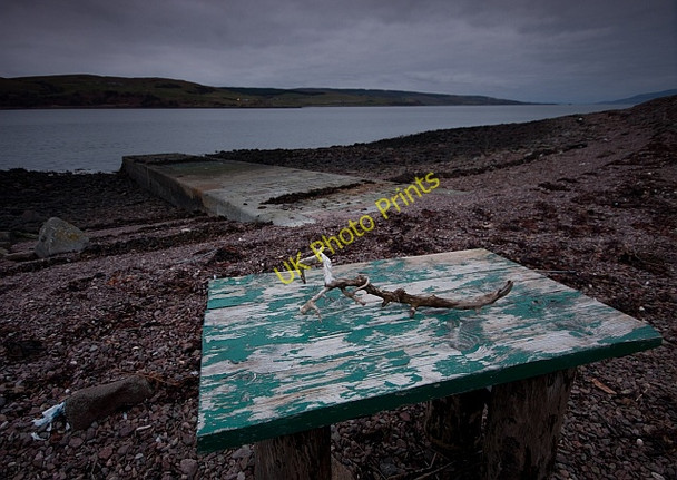 Photo 6"x4" Picnic Table and Slipway - Island Davaar Askomill c2011