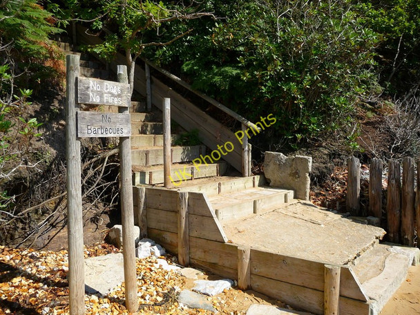 Photo 6"x4" Brownsea Island - Steps Up From The Beach Sandbanks c2010