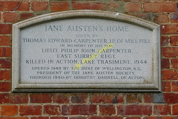 Photo 6"x4" Plaque at Jane Austen's home Alton\/SU7139 c2010