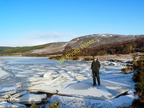 Photo 6"x4" Ice floes at the edge of Loch Brora Gordonbush c2011