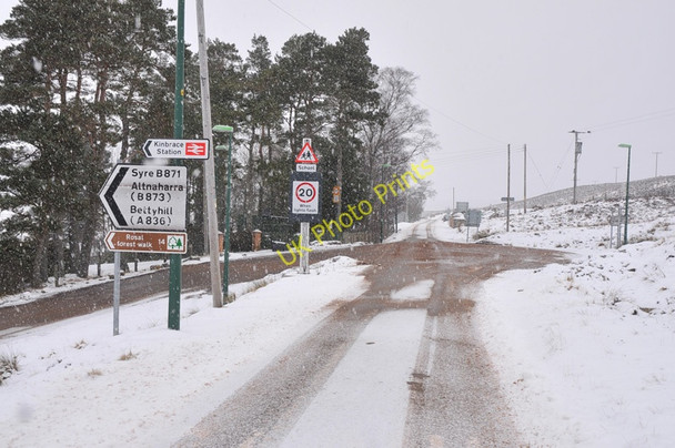 Photo 6"x4" Junction of the A897 and B871 at Kinbrace Kinbrace c2011
