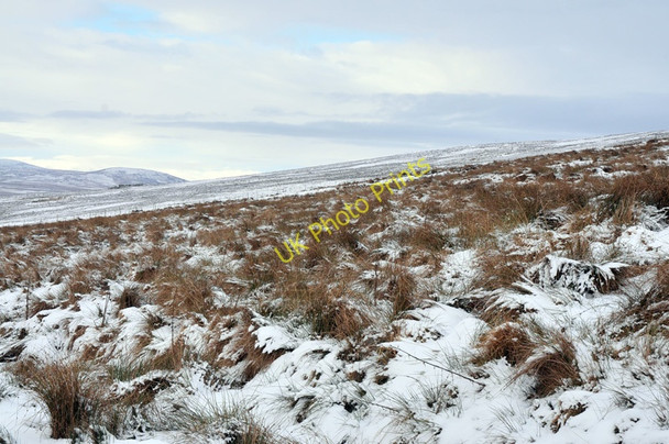 Photo 6"x4" Snowy hillside near River Helmsdale Kinbrace c2011