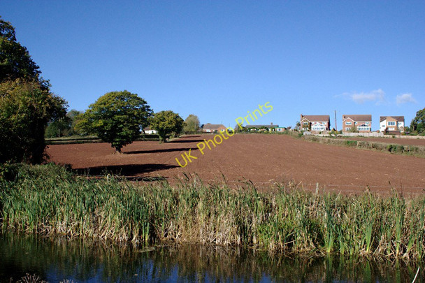 Photo 6"x4" Canal, Field and Houses Sampford Peverell c2010