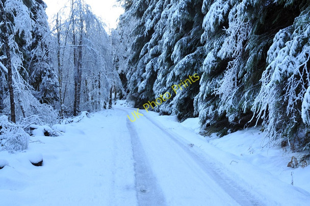 Photo 6"x4" Snow covered road in Glen Liath Easter Boleskine c2011
