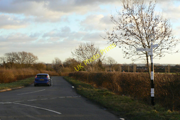 Photo 6"x4" Road junction with finger post Kinoulton c2011