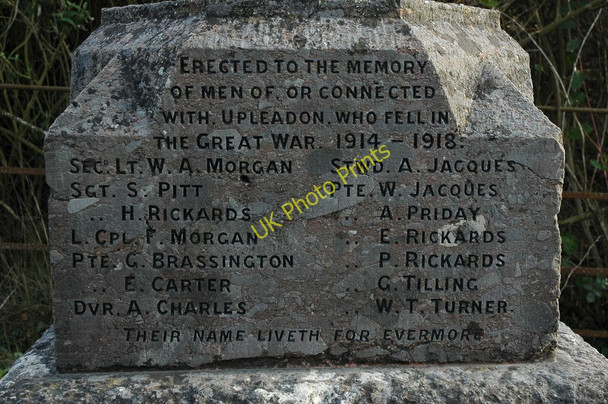 Photo 6"x4" Names on war memorial, Upleadon Upleadon c2011