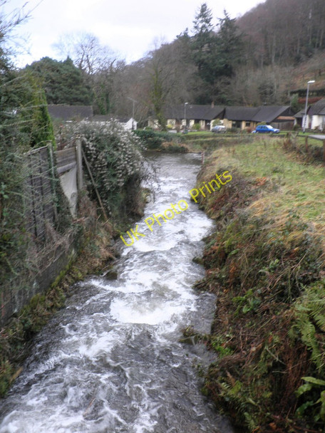 Photo 6"x4" Stream in full flood, Hawkcombe Doverhay c2011