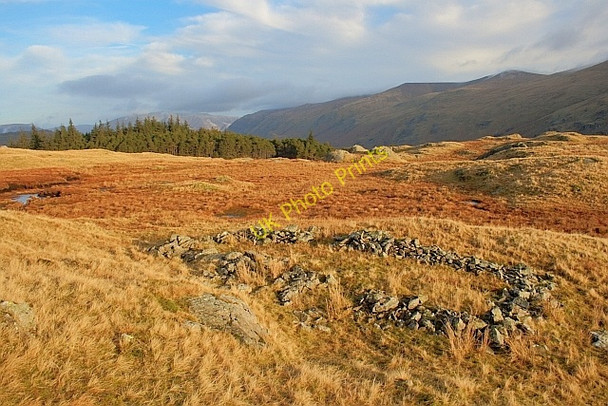 Photo 6"x4" Ruined Sheepfold, Brown Rigg Watendlath c2011