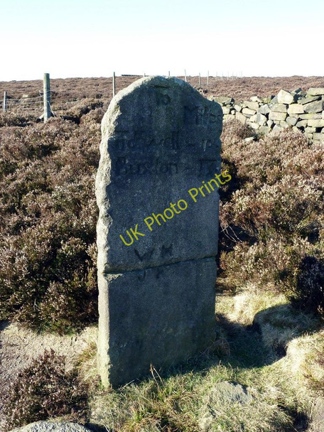 Photo 6"x4" Milestone on Houndkirk Road Ringinglow c2011
