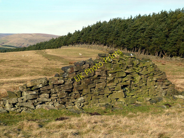 Photo 6"x4" Ruined drystone wall Edale End c2011