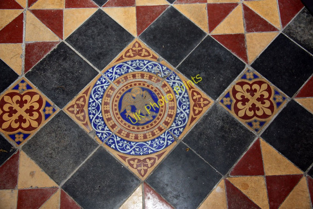 Photo 6"x4" St Mary, Strethall, Essex - Tiles in sanctuary Strethall c2011
