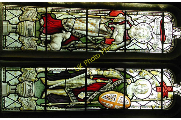 Photo 6"x4" St Michael the Archangel, Llanyblodwel - Stained glass window Llanyblodwel c2000