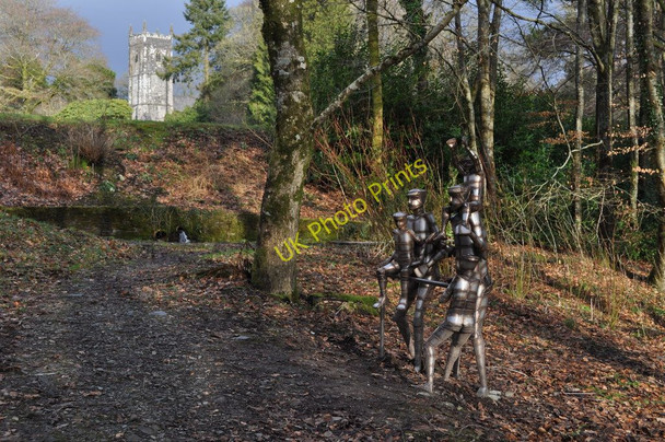 Photo 6"x4" Bob Walters' stainless steel people in Arlington Court Arlington\/SS6140 c2011