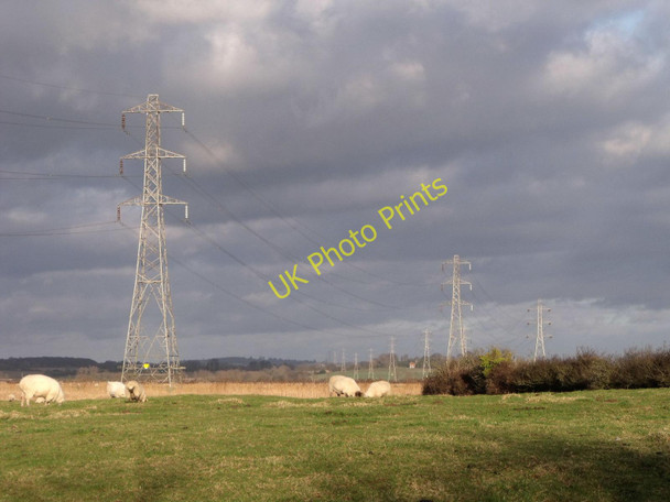 Photo 6"x4" Pylons on Pevensey Levels near Rickney, East Sussex Rickney c2011