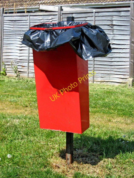 Photo 6"x4" Dog waste bin near Barrack Lane, by footpath to Pryors Lane Aldwick c2010
