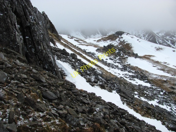 Photo 6"x4" Landslip headwall, Druim Shionnach Loch a' Mhaoil Dh\u00ecsnich c2011