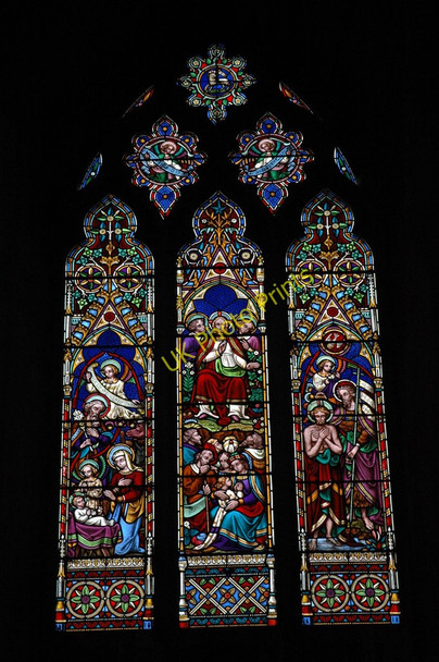 Photo 6"x4" Stained glass window, Leckhampton church Leckhampton c2011