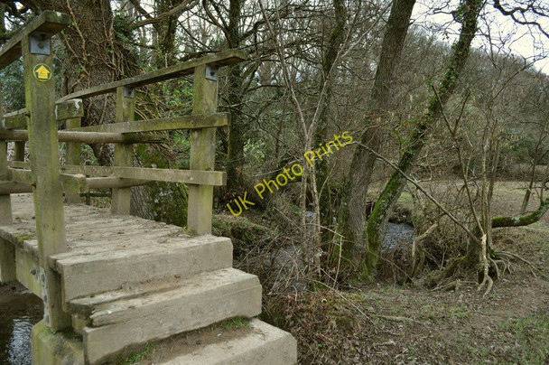 Photo 6"x4" Facing downstream by a footbridge on Knowlwater Heanton Punchardon c2011