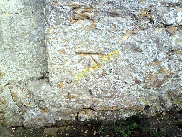 Photo 6"x4" Benchmark on the tower of St John's Church Buckingham c2011
