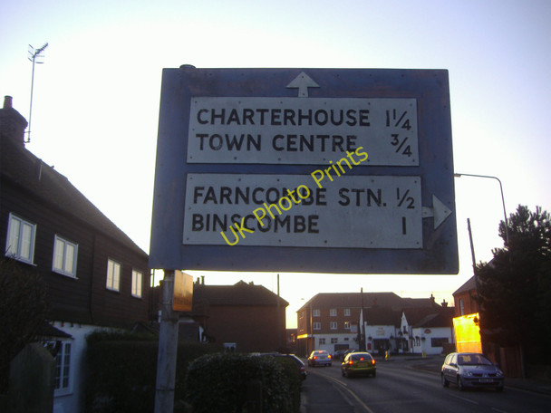 Photo 6"x4" Pre-Worboys sign, Meadrow Farncombe Godalming c2008
