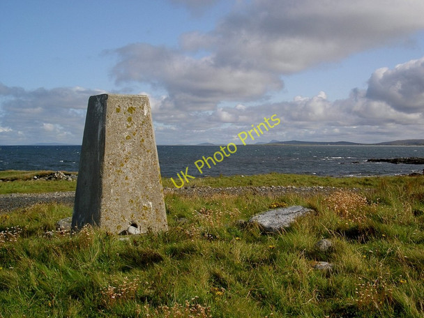 Photo 6"x4" Trig pillar on South Uist's Atlantic coast Bornais c2009