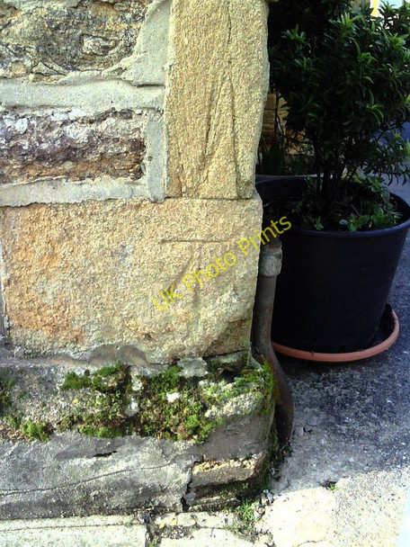 Photo 6"x4" Benchmark on Newton Lodge, formerly a Turnpike Toll-House Yeovil c2011