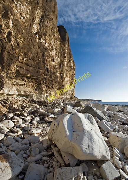 Photo 6"x4" Cliff and boulders, Sewerby Bridlington c2011