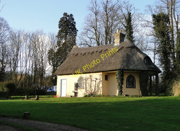 Photo 6"x4" Thatched lodge at the entrance to The Grove, Glemham Sweffling c2011