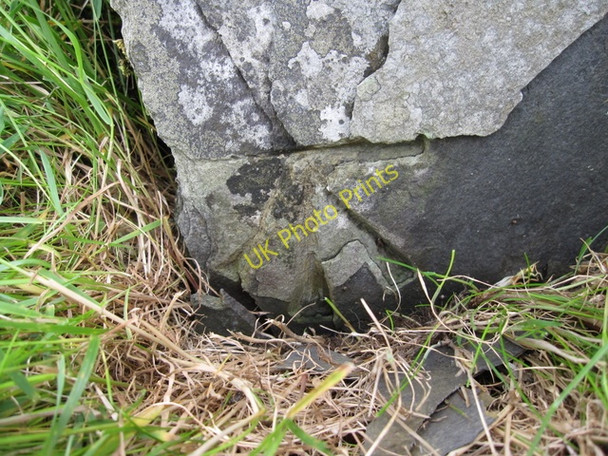 Photo 6"x4" Damaged bench mark alongside Long Lane Studfold\/SD8170 c2009