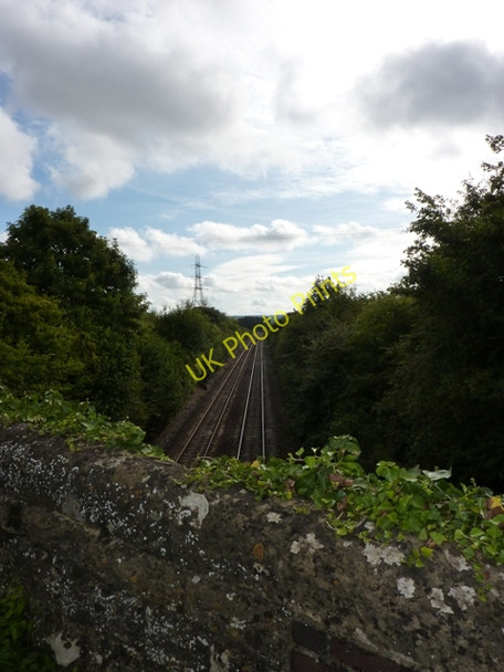 Photo 6"x4" Railway Line in a cutting Bradford Abbas c2009
