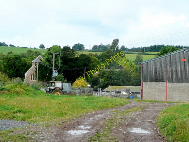 Photo 6"x4" Glebe Farm and Dinedor church Dinedor c2009